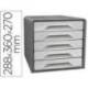 FICHERO CAJONES DE SOBREMESA CEP 5 CAJONES COLOR GRIS 288X360X270 MM