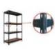 Estanteria metalica ar stocker 200x200x70 cm 4 estantes 450 kg por estante bandeja de madera