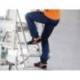 PANTALON DE TRABAJO DELTAPLUS CINTURA ELASTICA 5 BOLSILLOS AZUL MARINO / NARANJA TALLA XXL