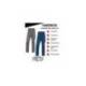 PANTALON DE TRABAJO DELTAPLUS CINTURA ELASTICA 5 BOLSILLOS AZUL MARINO / NARANJA TALLA XXL