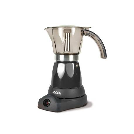 CAFETERA JOCCA ELECTRICA CAPACIDAD 6 TAZAS JARRA TRANSPARENTE SIN CABLES 220-240V COLOR NEGRO
