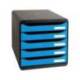 FICHERO DE CAJONES SOBREMESA MARCA EXACOMPTA BIG-BOX CLEAN SAFE 5 CAJONES AZUL