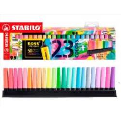ROTULADOR STABILO BOSS 2/5 MM COLORES FLUORESCENTES 23 SURTIDOS