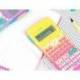 CALCULADORA MARCA MILAN CIENTIFICA M240 SUNSET TAPA TRANSLUCIDA 2 LINEAS 240 FUNCIONES 10+2 DIGITOS COLOR ROSA /AMARILLO