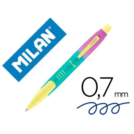 BOLIGRAFO MARCA MILAN COMPACT SUNSET RETRACTIL TINTA AZUL PUNTA 1 MM COLORES SURTIDOS "NO SE PUEDENE ELEGIR"