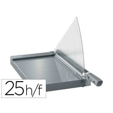GUILLOTINA DE PALANCA MARCA LEITZ PRECISION OFFICE PRO A4+ BASE CRISTAL LONGITUD CORTE 381 MM CAPACIDAD DE CORTE 25 HOJAS