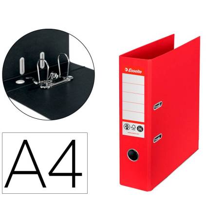 ARCHIVADOR DE PALANCA ESSELTE N 1 CO2 NEUTRAL DIN A4 CARTON FORRADO LOMO 75 MM ROJO