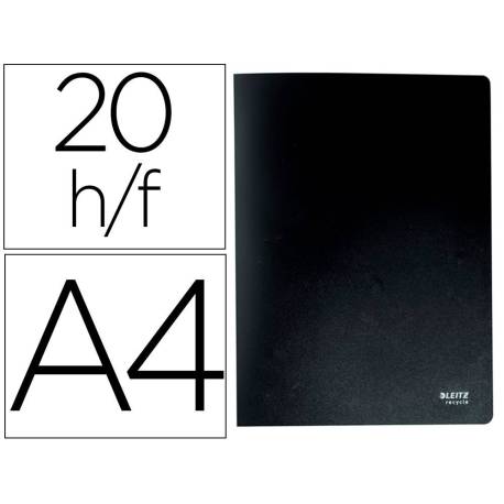 CARPETA LEITZ RECYCLE ESCAPARATE DIN A4 20 FUNDAS POLIPROPILENO COLOR NEGRO
