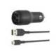 CARGADOR PARA COCHE MARCA BELKIN CCB001BTBK DOBLE USB-A 24W 12W X2 COLOR NEGRO