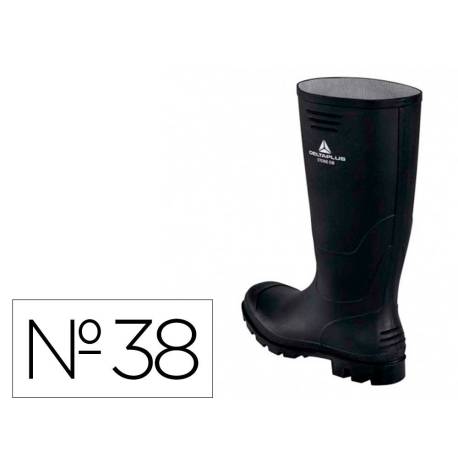 BOTAS DELTAPLUS DE SEGURIDAD STONE PVC COLOR NEGRO SUELA DE TACOS TALLA 38