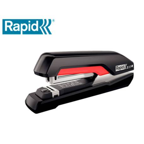 GRAPADORA RAPID S17 FULLSTRIP PLASTICO CAPACIDAD DE GRAPADO 30 HOJAS USA GRAPAS 24/6 Y 26/6 NEGRO/ROJO