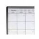 PLANIFICADOR MENSUAL MARCA NOBO MAGNETICO + TABLERO CORCHO HORIZONTAL CON MARCO ARQUEADO PLATA Y NEGRO 585X430 MM