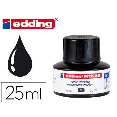 TINTA ROTULADOR EDDING MTK25 CON SISTEMA CAPILAR NEGRO FRASCO DE 25 ML