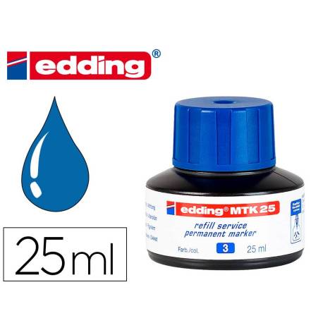 TINTA ROTULADOR EDDING MTK25 CON SISTEMA CAPILAR AZUL FRASCO DE 25 ML