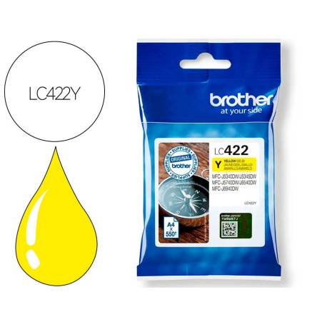 CARTUCHO BROTHER LC-422Y COLOR AMARILLO mfc-j5340dw / mfc-j5740dw / mfc-j6540dw / mfc-j6940dw