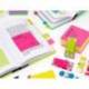 BLOC DE NOTAS ADHESIVAS QUITA Y PON MARCA MILAN 76X76 MM REMOVIBLE PLASTICO TRANSLUCIDO ROSA FLUOR 50