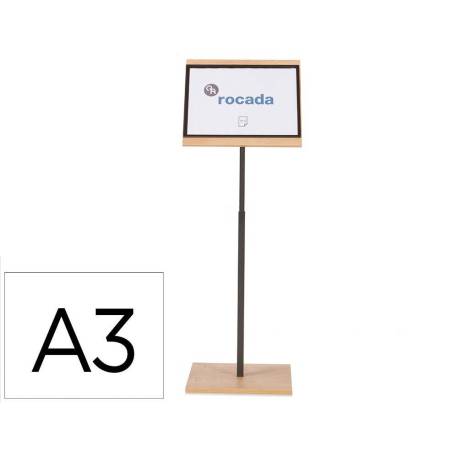 EXPOSITOR MARCA ROCADA DE SUELO SERIE NATURAL MAGNETICO ROTATIVO 360 ALTURA AJUSTABLE DIN A3