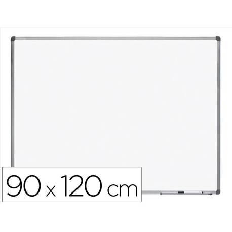 PIZARRA BLANCA MARCA ROCADA LACADA MAGNETICA MARCO ALUMINIO CON CANTONERAS 90X120 CM