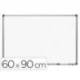PIZARRA BLANCA MARCA ROCADA LACADA MAGNETICA MARCO ALUMINIO CON CANTONERAS 60X90 CM