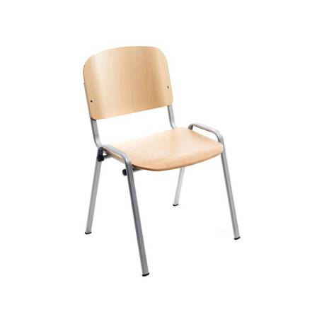 SILLA MARCA ROCADA CONFIDENTE ESTRUCTURA METALICA ASIENTO Y RESPALDO MADERA NATURAL 570X410X810 MM