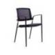 SILLA ROCADA CONFIDENTE BRAZOS FIJOS ESTRUCTURA METALICA ASIENTO TELA IGNIFUGA COLOR NEGRO RESPALDO MALLA