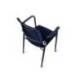 SILLA ROCADA CONFIDENTE BRAZOS FIJOS ESTRUCTURA METALICA ASIENTO TELA IGNIFUGA COLOR NEGRO RESPALDO MALLA