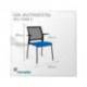 SILLA ROCADA CONFIDENTE BRAZOS FIJOS ESTRUCTURA METALICA ASIENTO TELA IGNIFUGA COLOR NEGRO RESPALDO MALLA