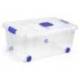 CONTENEDOR PLASTICO MARCA PLASTICFORTE N 3 TRANSPARENTE CON TAPA CAPACIDAD 36 L