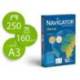 PAPEL FOTOCOPIADORA MARCA NAVIGATOR DIN A3 160 GRAMOS PAPEL MULTIUSO INK-JET Y LASER PAQUETE DE 250 HOJAS
