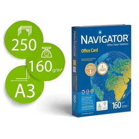 PAPEL FOTOCOPIADORA MARCA NAVIGATOR DIN A3 160 GRAMOS PAPEL MULTIUSO INK-JET Y LASER PAQUETE DE 250 HOJAS