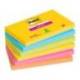 BLOC DE NOTAS ADHESIVAS QUITA Y PON POST IT SUPER STICKY CARNIVAL 100% PEFC 76X127 MM PACK DE 6 BLOCS COLORES SURTIDOS