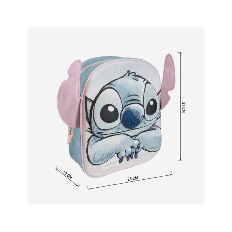 MOCHILA INFANTIL 3D APLICACIONES STITCH 220X270X100 MM MARCA CERDA