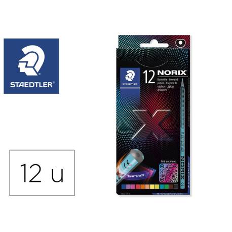 LAPICES DE COLORES MARCA STAEDTLER NORIX CON FORMA INTELIGENTE ESTUCHE DE 12 UNIDADES COLORES SURTIDOS
