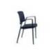 SILLA MARCA ROCADA CONFIDENTE BRAZOS FIJOS ESTRUCTURA METALICA BLANCA ASIENTO TELA IGNIFUGA RESPALDO DE MALLA