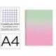CUADERNO ESPIRAL MARCA MIQUELRIUS DIN A4 80 HOJAS CUADRO 5 MM 90 GR GRADIENT ROSA VERDE MENTA