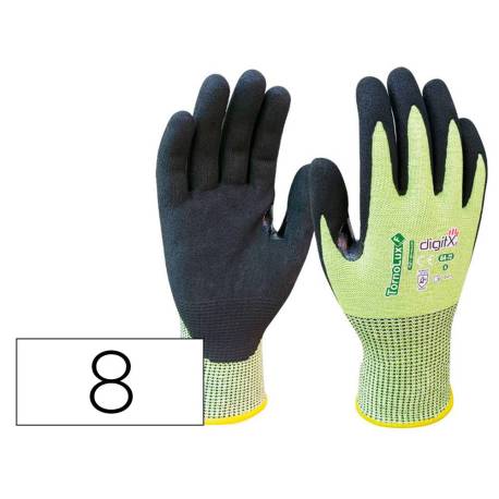 GUANTES DE NITRILO MARCA SAFETOP TORNOLUX-F ANTICORTE TDM NIVEL F CON REFUERZO TALLA 8