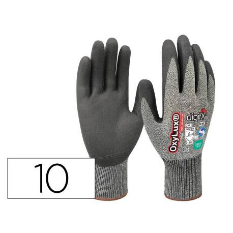 GUANTES DE NITRILO Y NYLON MARCA SAFETOP OXYLUX SATINADO TALLA 10
