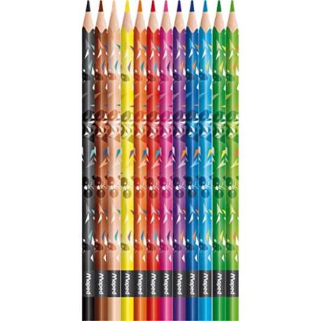 LAPICES DE COLORES MARCA MAPED MINI CUTE TRIANGULAR MINA 2,9 MM CAJA DE 12 UNIDADES COLORES SURTIDOS