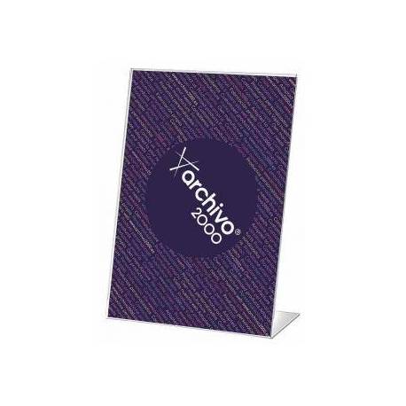 EXPOSITOR SOBREMESA MARCA ARCHIVO 2000 CON FORMA L POLIESTIRENO TRANSPARENTE DIN A4 VERTICAL 70X290X210 MM