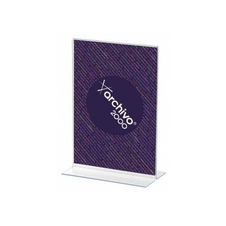 EXPOSITOR SOBREMESA MARCA ARCHIVO 2000 CON FORMA T POLIESTIRENO TRANSPARENTE DIN A4 93X212X310 MM