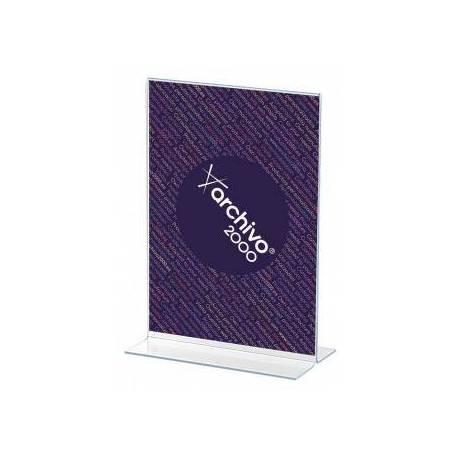 EXPOSITOR SOBREMESA MARCA ARCHIVO 2000 CON FORMA T POLIESTIRENO TRANSPARENTE DIN A5 75X150X224 MM