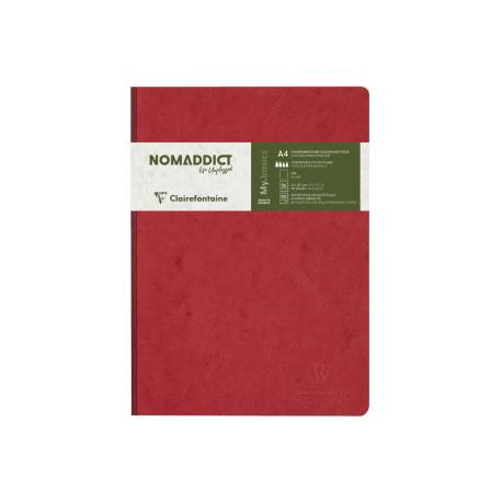 CUADERNO COSIDO MARCA CLAIREFONTAINE DIN A4 TAPA DURA 96 HOJAS LISO 90 GR COLOR ROJO