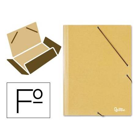 Carpetas de gomas en carton prespan Liderpapel Folio amarillo 880 g/m2