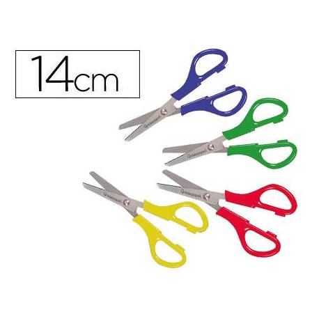Tijera escolar Liderpapel Acero inoxidable punta redondeada 14cm