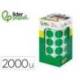 GOMETS MARCA LIDERPAPEL AUTOADHESIVO S CIRCULOS 20 MM VERDE ROLLO DE 2000 UNIDADES EN CAJA DE CARTON