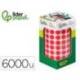GOMETS MARCA LIDERPAPEL AUTOADHESIVO S CIRCULOS 10,5 MM ROJO ROLLO DE 6000 UNIDADES EN CAJA DE CARTON