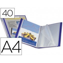 Carpeta escaparate 40 fundas fijas Beautone azul 40 micras