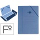Carpeta Liderpapel gomas carton azul solapas folio