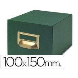 Fichero Liderpapel tela color verde 500 fichas N.3 tamaño 100x150 mm.