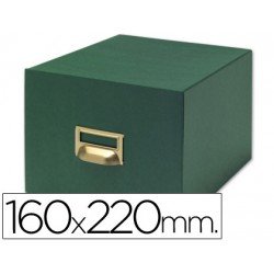 Fichero Liderpapel tela color verde 1000 fichas N.5 tamaño 160x220 mm.